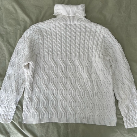 Womens Cable Knit Turtleneck Sweater - Picture 3 of 5